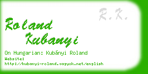 roland kubanyi business card